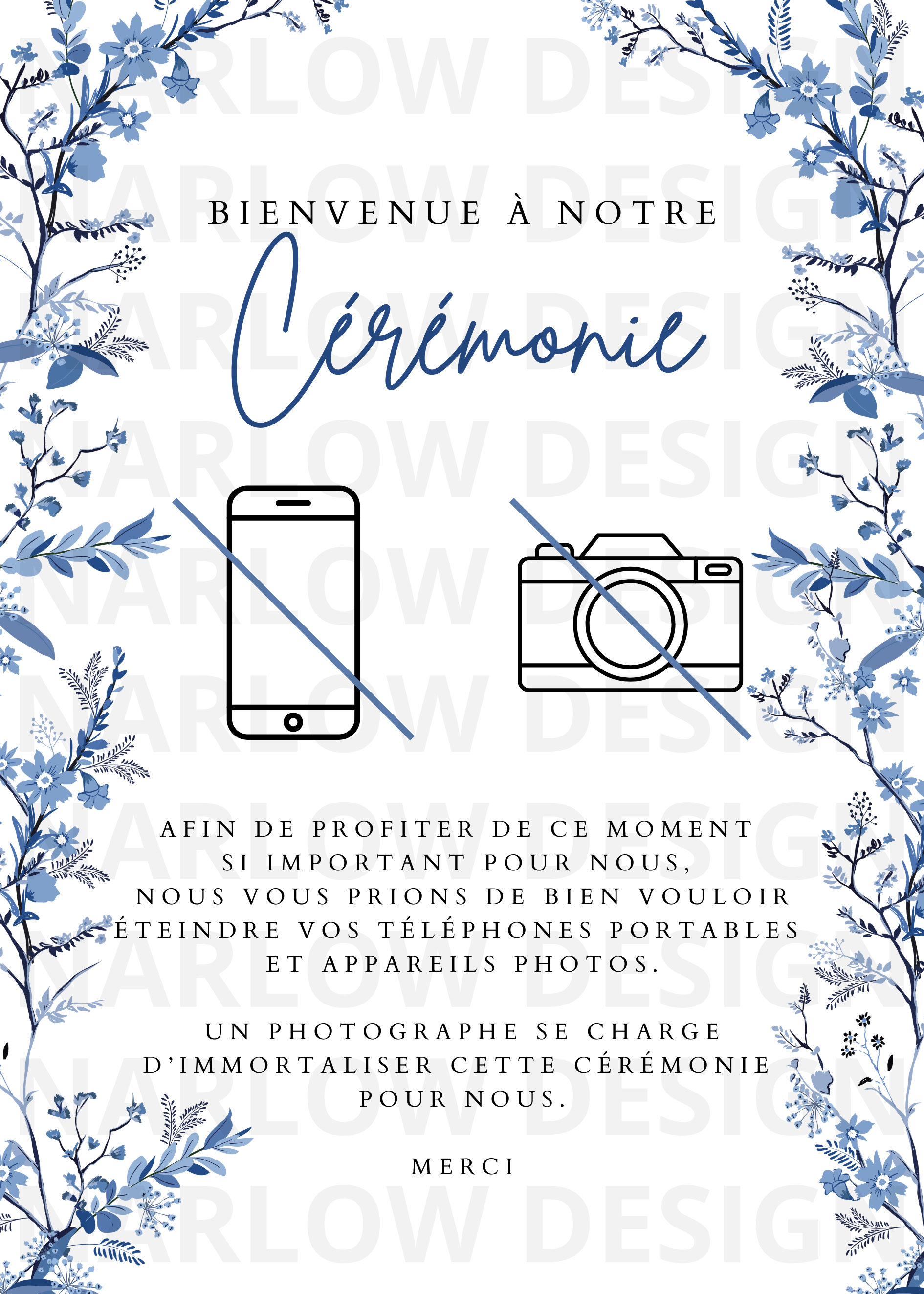 Panneau appareils PVC fleurs bleues