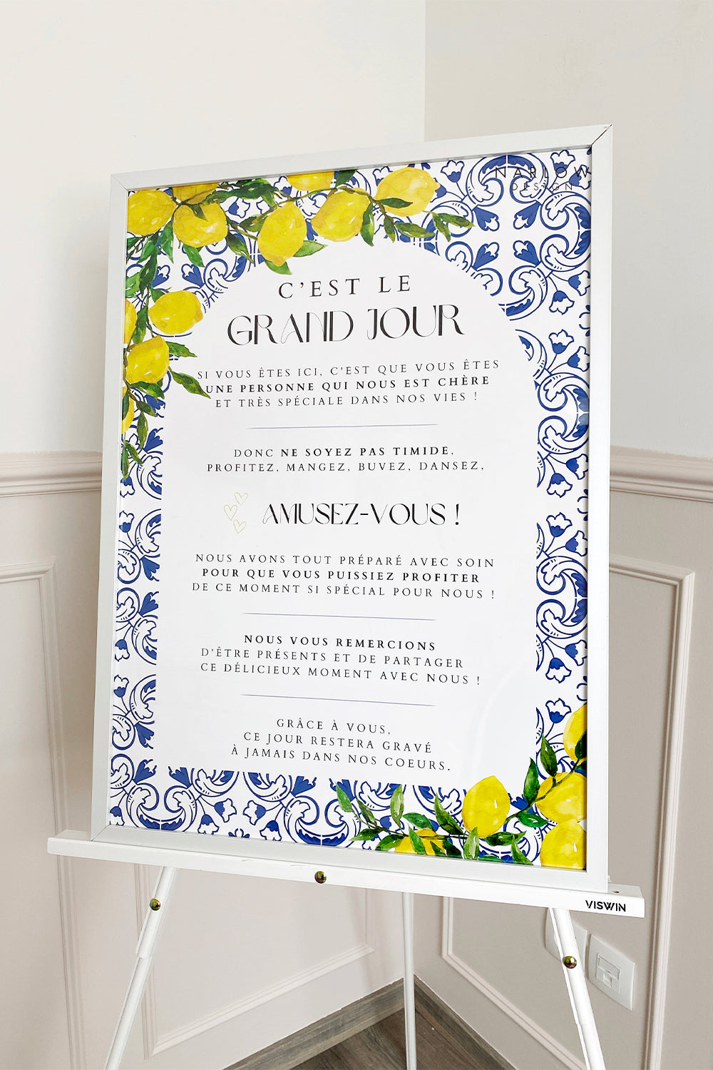 Affiche de Bienvenue pour Mariage - Dolce Vita