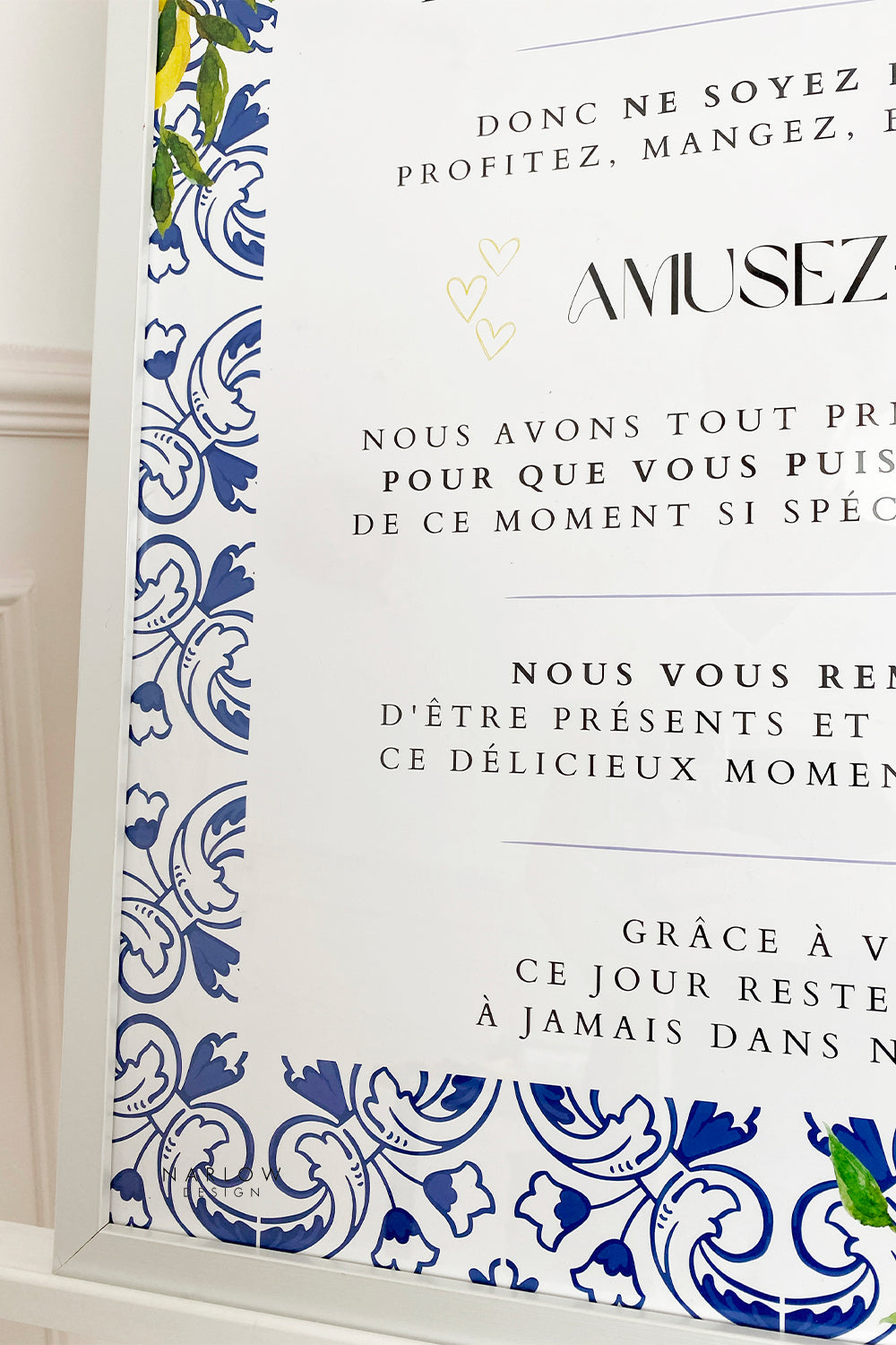 Affiche de Bienvenue pour Mariage - Dolce Vita