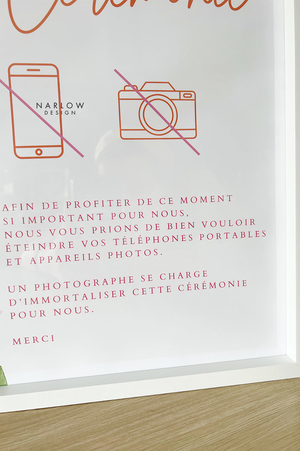 Affiche cérémonie déconnectée - Fleurs colorées