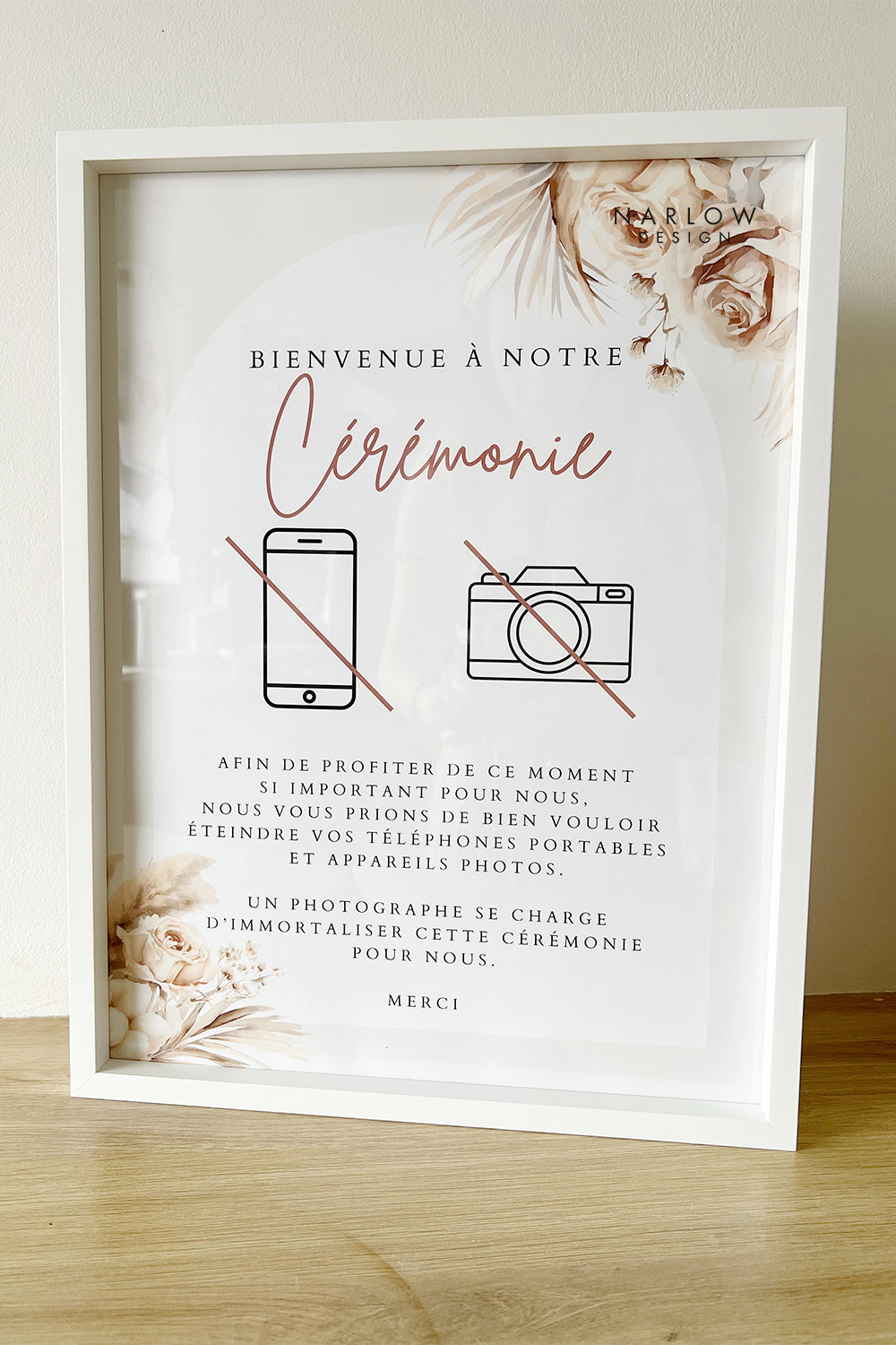 Affiche cérémonie déconnectée - Pampas et bohème
