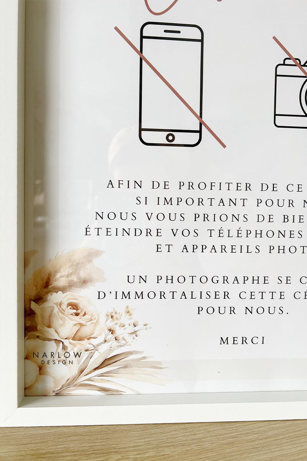 Affiche cérémonie déconnectée - Pampas et bohème