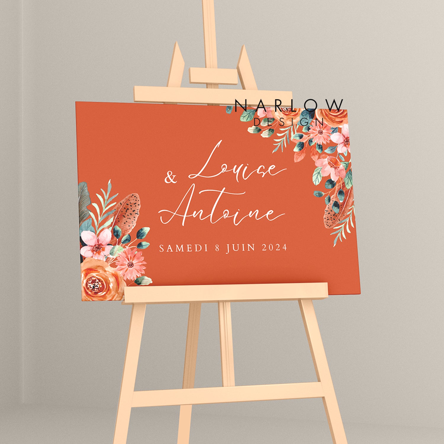 Panneau de bienvenue PVC terracotta