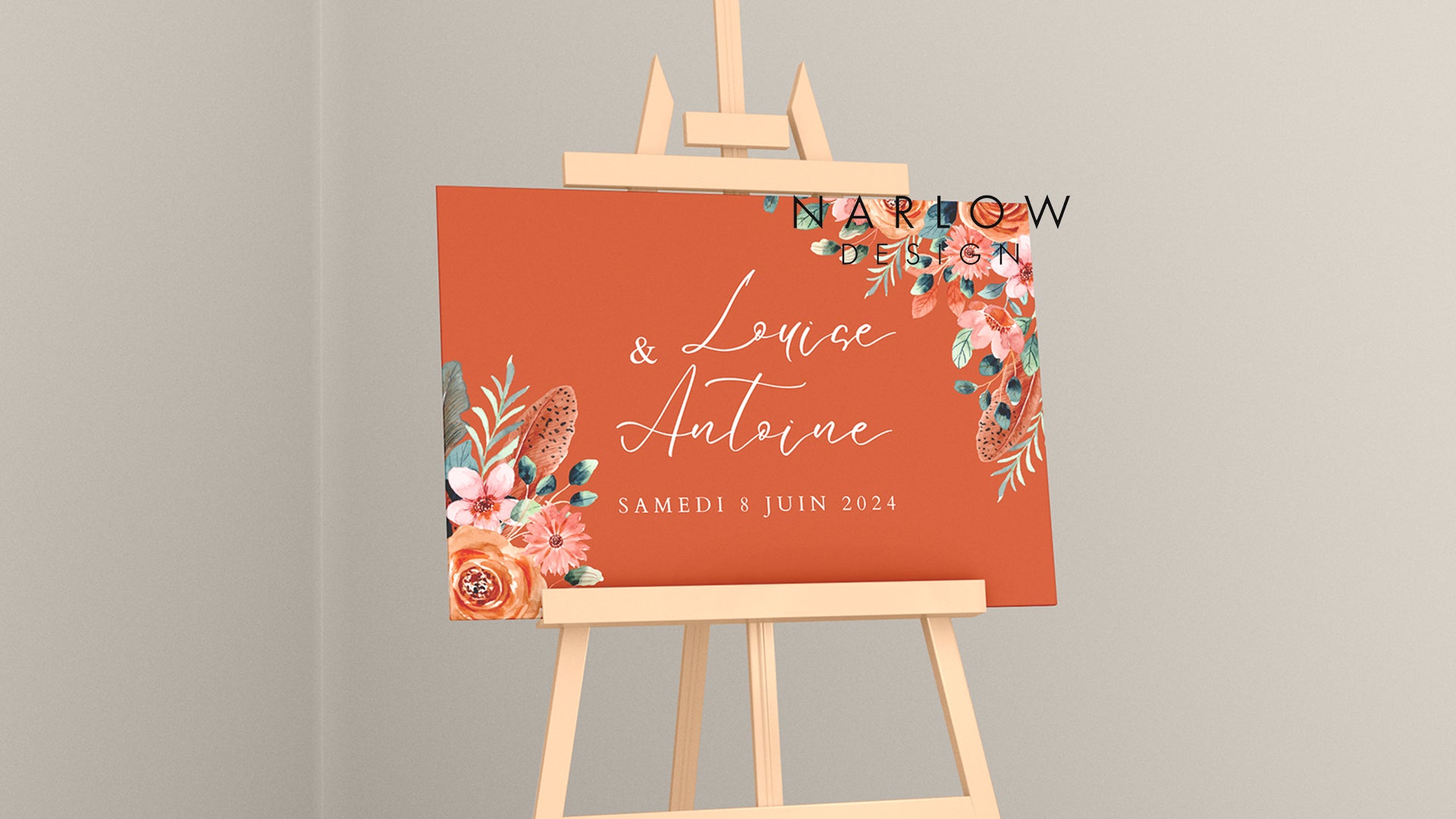 Panneau de bienvenue PVC terracotta