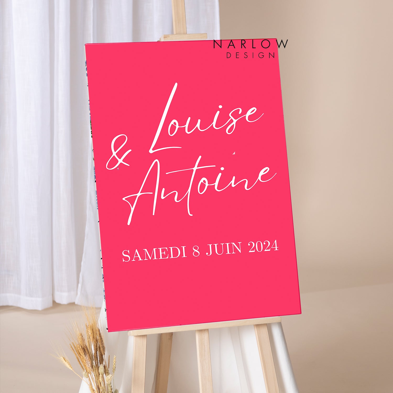 Panneau de bienvenue PVC rose