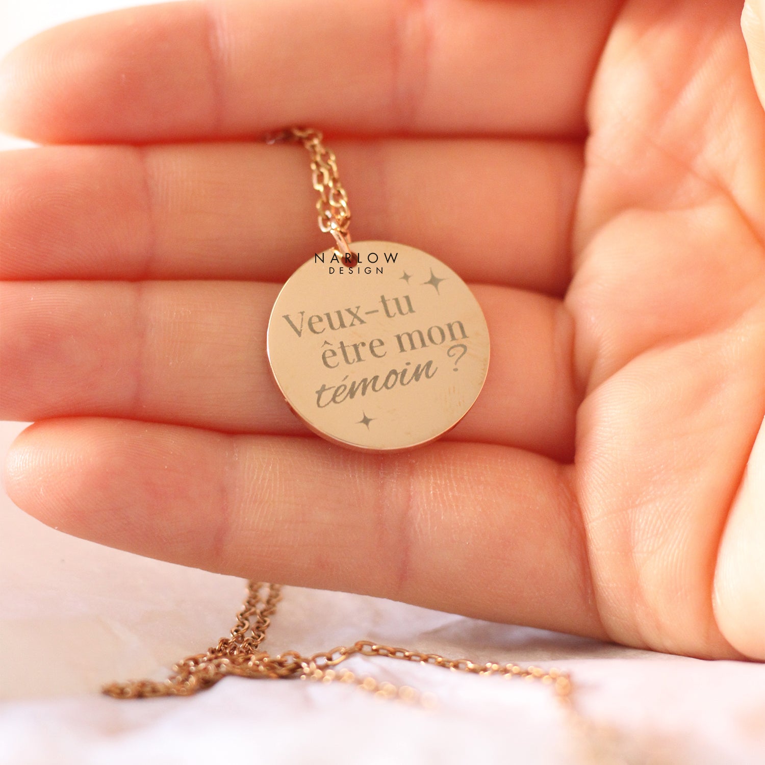 Collier pendentif "Veux-tu être mon témoin ?"