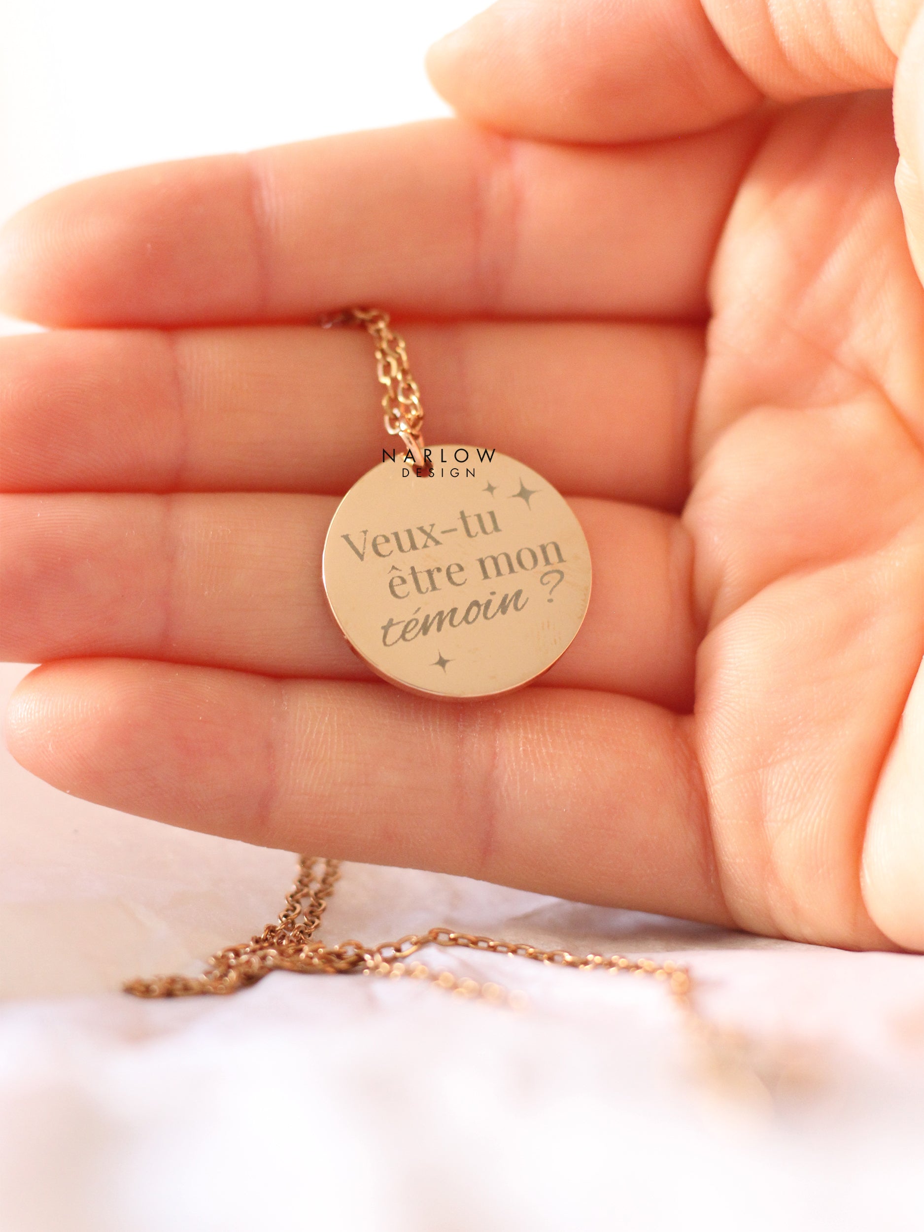 Collier pendentif "Veux-tu être mon témoin ?"