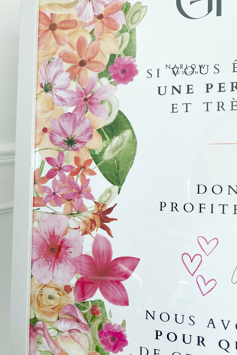 Affiche de Bienvenue pour Mariage - Fleurs colorées