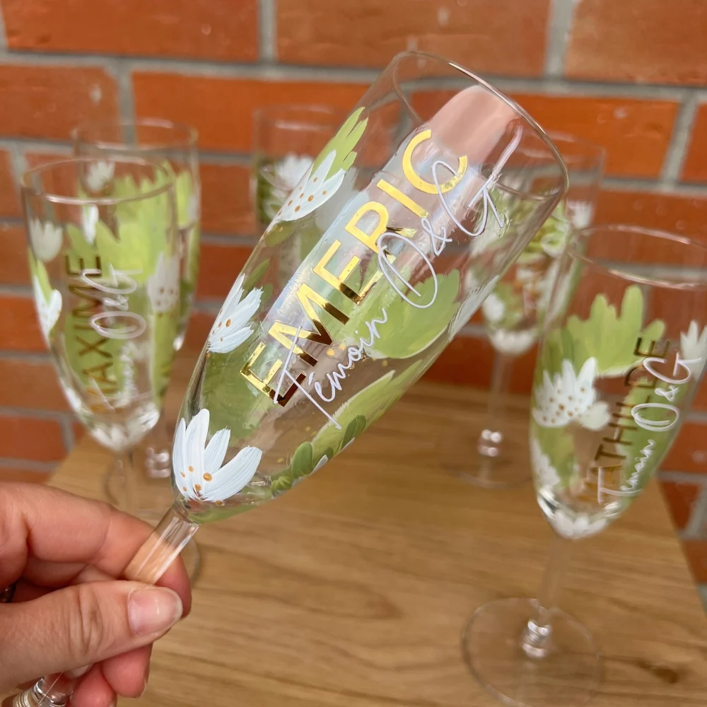 Verre personnalisé peint à la main
