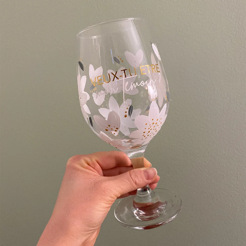Verre à bière peint à la main