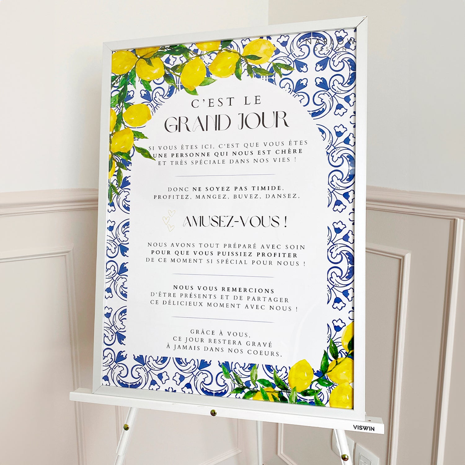 Affiche de Bienvenue pour Mariage - Dolce Vita