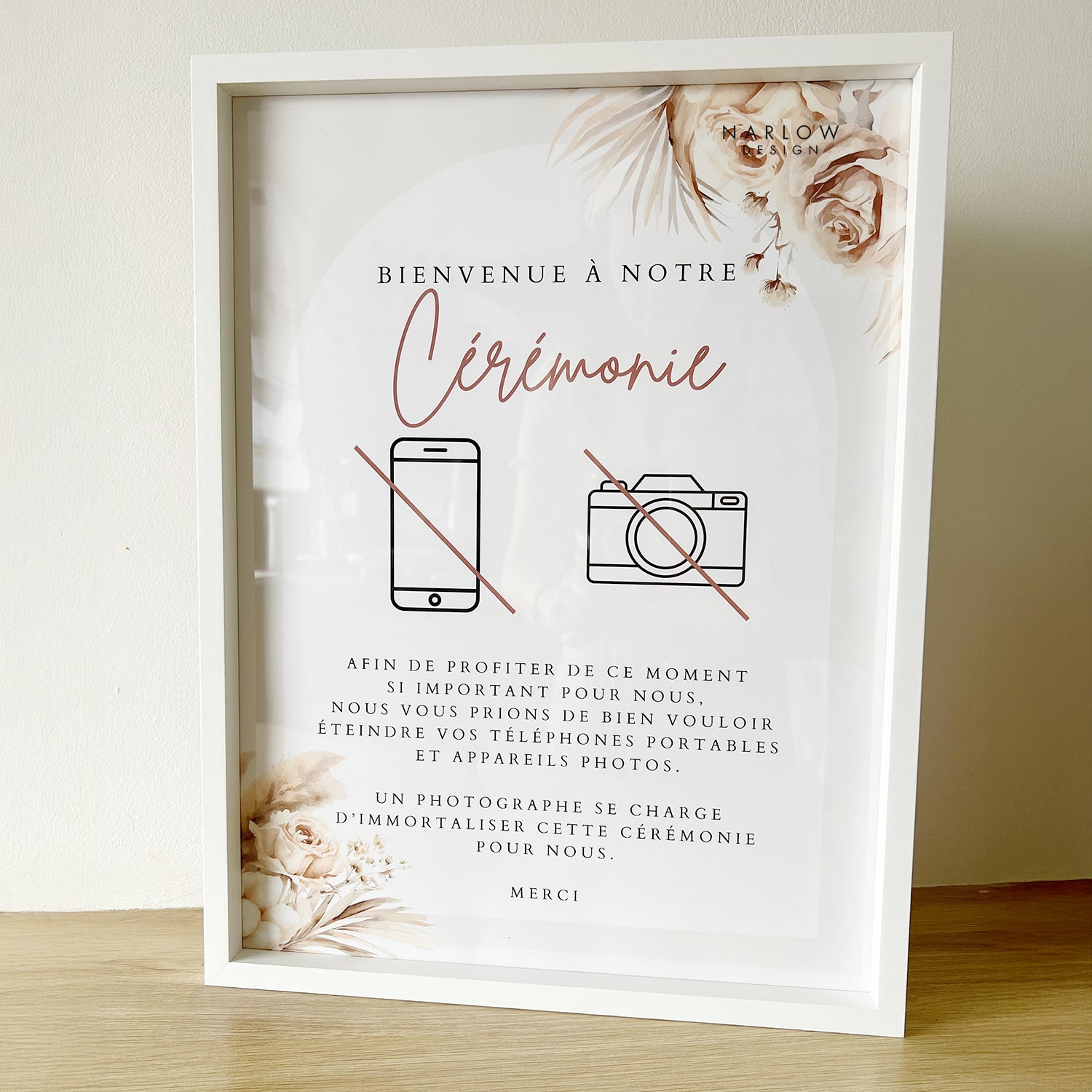 Affiche cérémonie déconnectée - Pampas et bohème