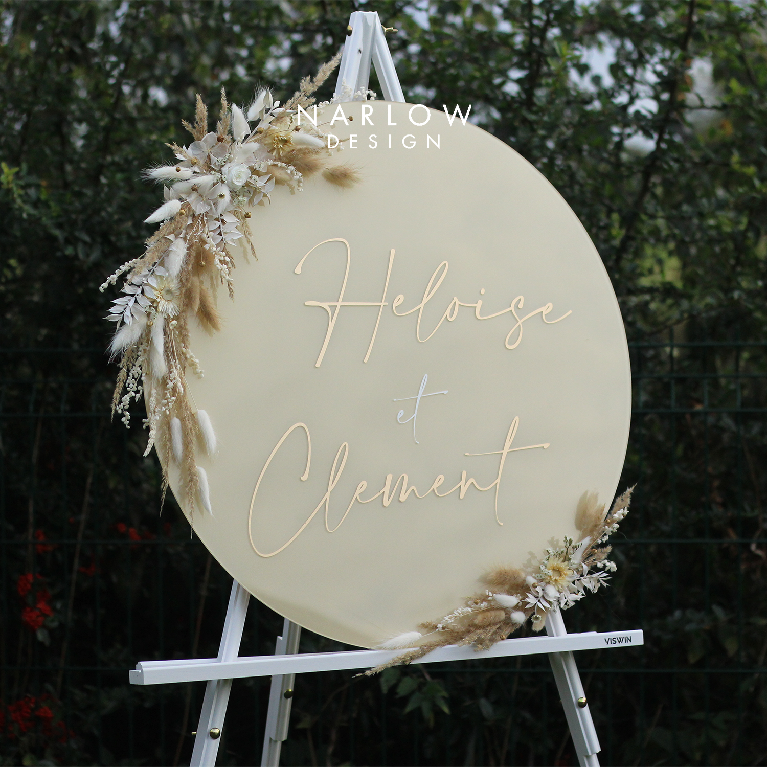 Panneau rond beige