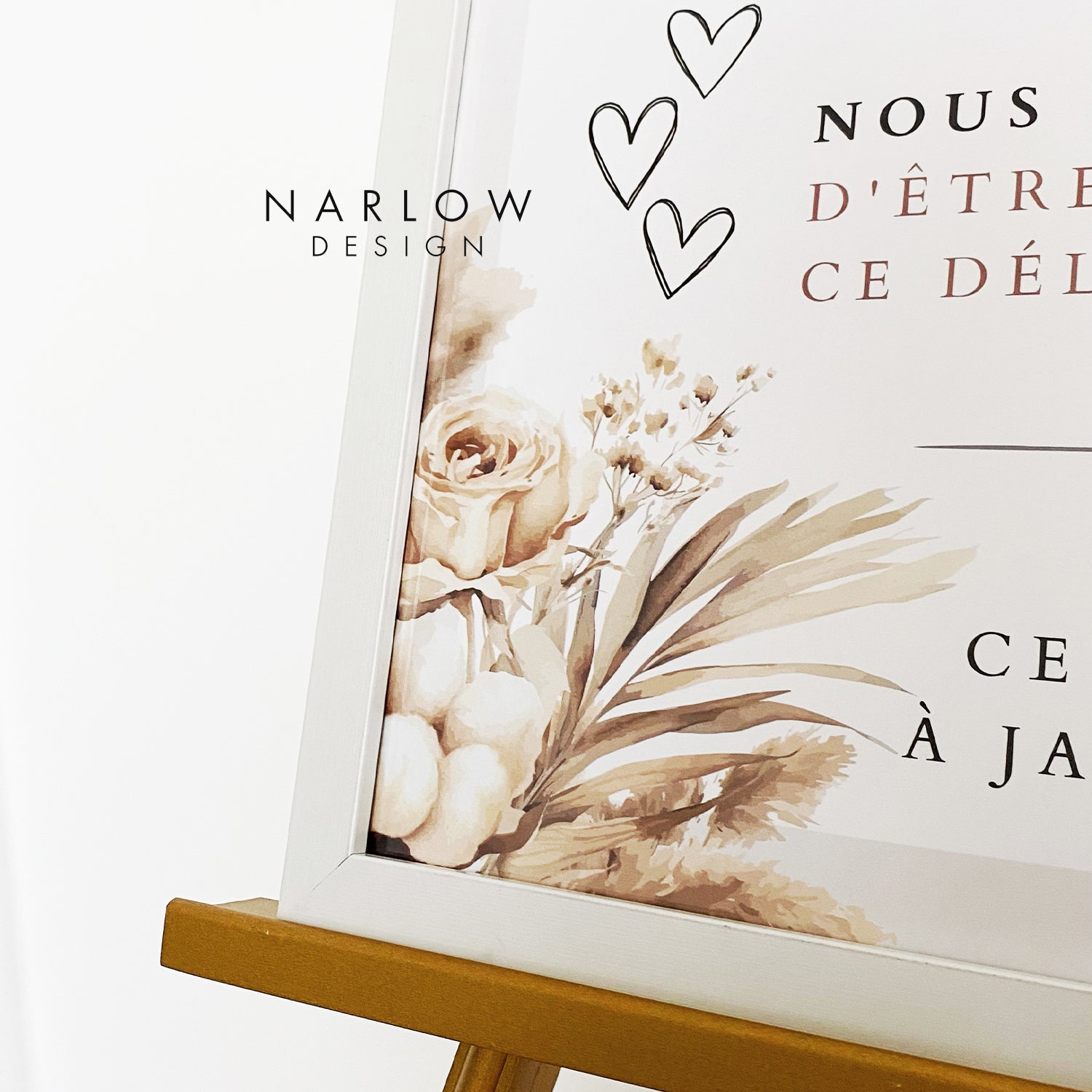 Affiche de Bienvenue pour Mariage - Pampas