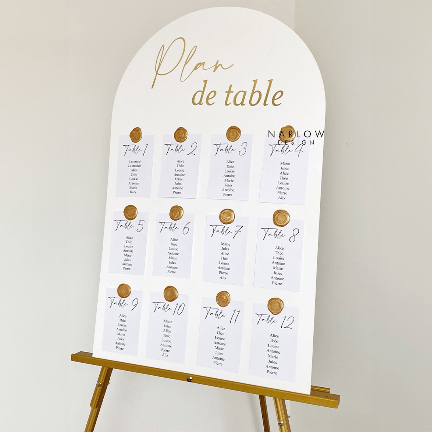 Plan de table arche blanche