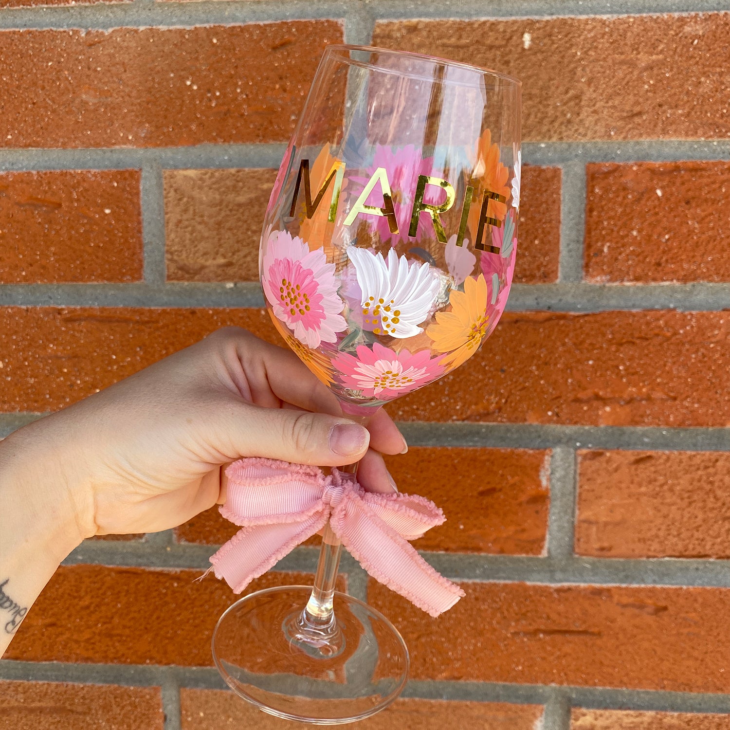 Verre à vin peint à la main – A personnaliser